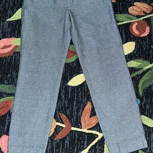 Banana Republic Sloan Black Print Tapered Leg Cropped Pants Size 6